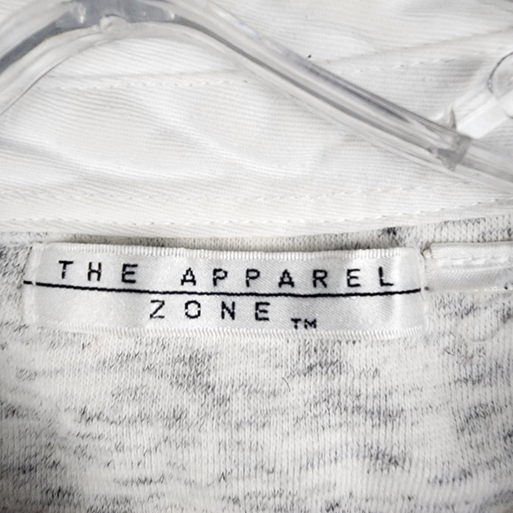The Apparel Zone Rugby Sweatshirt Mens XL Grey Blue Teal Striped 90s Vintage - Picture 7 of 7